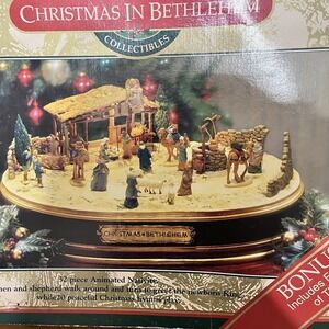 Vintage Mr Christmas Musical Christmas in Bethlehem Animated Nativity 32PC